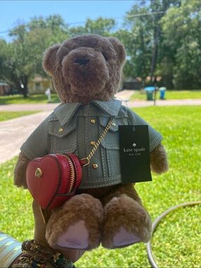 FOR MOM! Kate Spade Brown Teddy Bear with Red Heart Bag